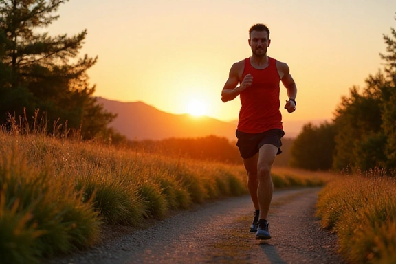 A person jogging on a scenic trail, symbolizing active lifestyle and weight management.
